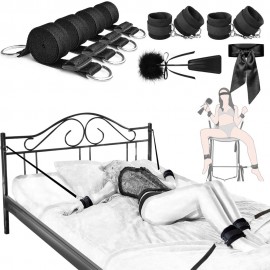 KIT DE BONDAGE E RESTRI��O COM 8 PE�AS 